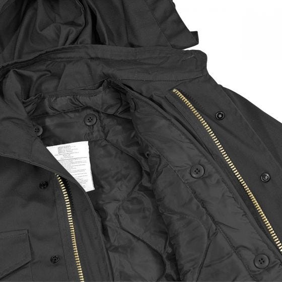 MFH US M65 Field Jacket with Quilted Lining Black