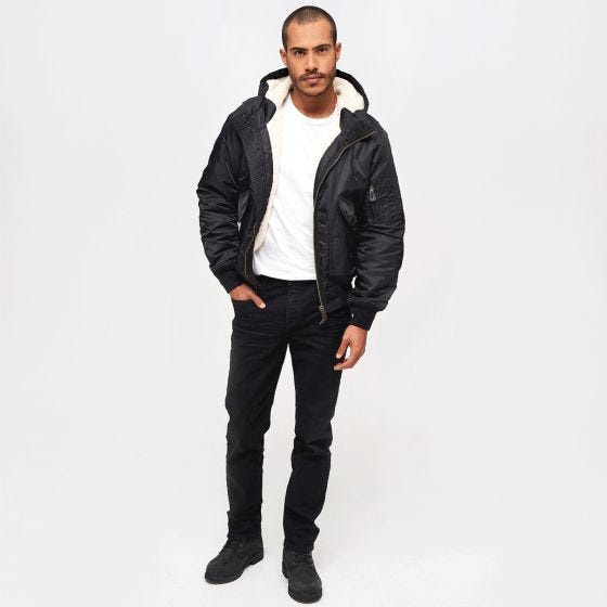 Brandit CWU Hooded Jacket Black