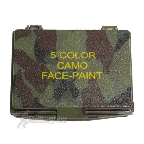 Mil-Tec Camo Face Paint 5 Colours with Mirror Woodland