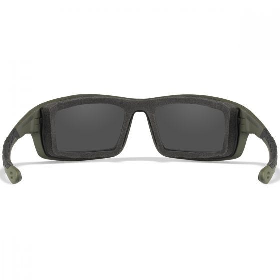 Wiley X WX Grid Glasses - Captivate Polarized Grey Mirror Lenses / Matte Utility Green Frame