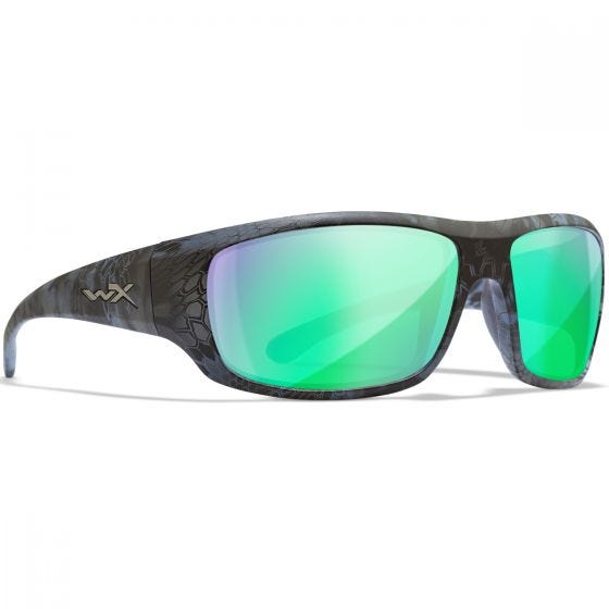 Wiley X WX Omega Glasses - Captivate Polarized Green Mirror Lens / Kryptek Neptune Frame