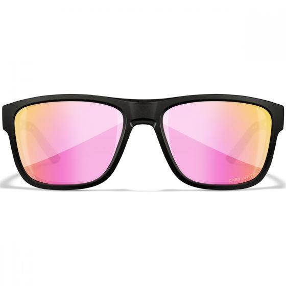 Wiley X WX Ovation Glasses - Captivate Polarized Rose Gold Mirror Lenses / Matte Black Frame