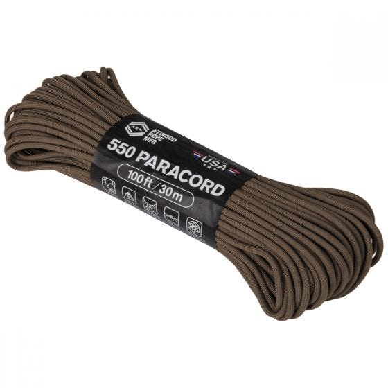 Atwood Rope 100ft 550 Paracord Brown