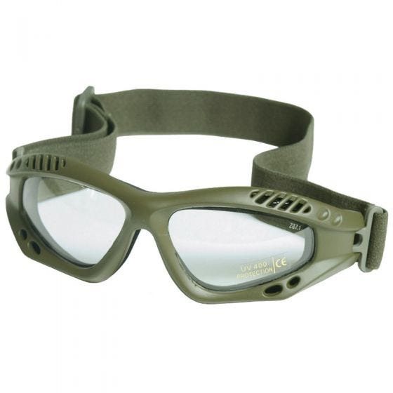 Mil-Tec Commando Goggles Air Pro Clear Lens Olive Frame