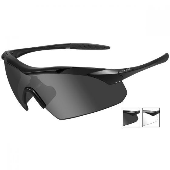 Wiley X WX Vapor Glasses - Smoke Grey + Clear Lens / Matte Black Frame