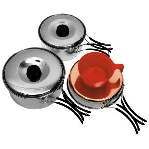 Fox Outdoor Mess Kit Small Stainless Steel 2 Pax