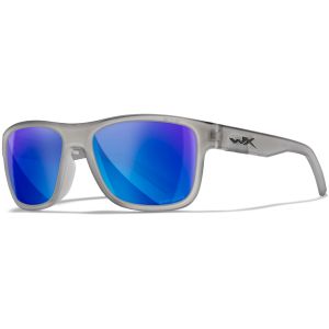 Wiley X WX Ovation Glasses - Captivate Polarized Blue Mirror Lenses / Matte Slate Frame