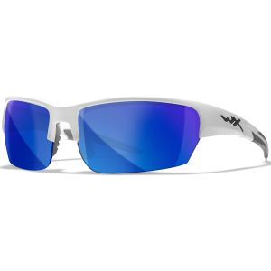 Wiley X WX Saint Glasses - Polarized Blue Mirror Lens / Gloss White Frame