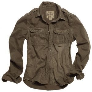 Surplus Raw Vintage Long Sleeve Shirt Brown