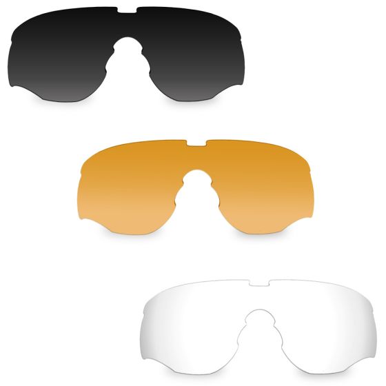 Wiley X WX Rogue Comm Glasses - Smoke Grey + Clear + Light Rust Lens / Matte Black Frame
