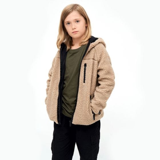 Brandit Kids Teddyfleece Hooded Jacket Camel
