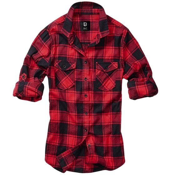 Brandit Ladies Amy Flanell Shirt Red/Black