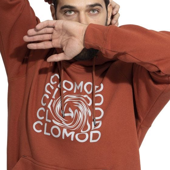 CLOMOD Hoodie "Twirl" Maroon Red