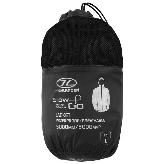 Highlander Stow & Go Packaway Jacket Black