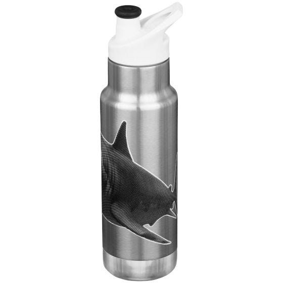 Klean Kanteen Kid Kanteen 355ml Classic Insulated Bottle Sport Cap Mr. Shark