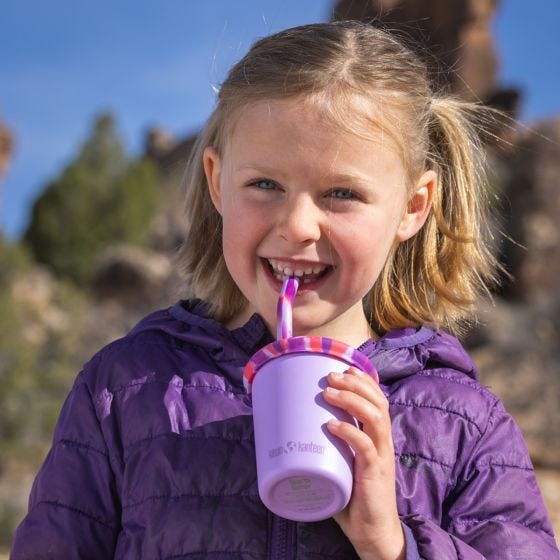 Klean Kanteen Kid's Cup Straw Lid 2-Pack Pink/Pink Tie Dye