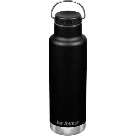 Klean Kanteen 592ml Classic Vacuum Insulated Bottle Loop Cap Black