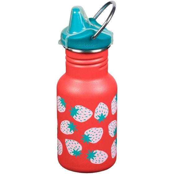 Klean Kanteen Kid Kanteen 355ml Bottle Sippy Cap Coral Strawberries