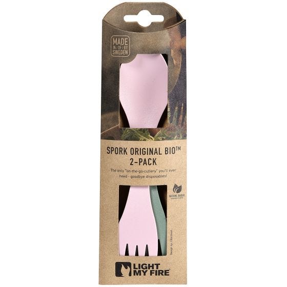 Light My Fire Spork Original Bio 2 Pack Sandy Green/Dusty Pink