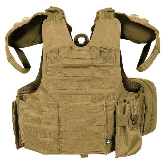 MFH Combat Vest with Quick Release Coyote Tan