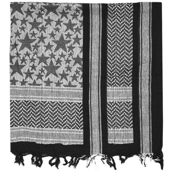 Mil-Tec Shemagh Scarf Stars Black / White