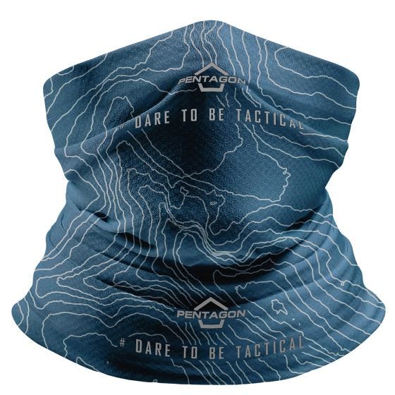 Pentagon Skiron Topographic Map Neck Gaiter RAF Blue