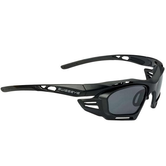 Swiss Eye M-Cover 6C Sunglasses Black/Smoke, Spare Orange Lenses / Black Matt/Black Frame