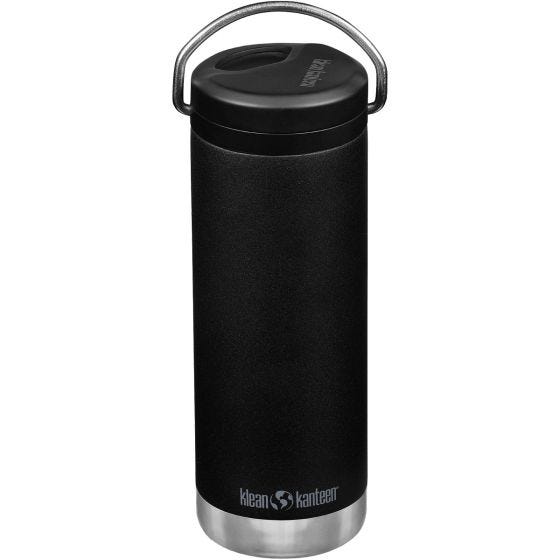 Klean Kanteen TKWide 473ml Insulated Bottle Twist Cap w/Straw Black