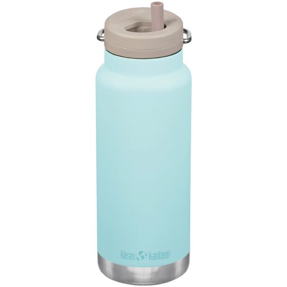 Klean Kanteen TKWide 946ml Insulated Bottle Twist Cap w/Straw Blue Tint