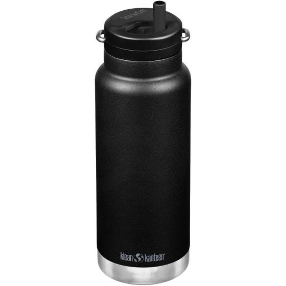 Klean Kanteen TKWide 946ml Insulated Bottle Twist Cap w/Straw Black