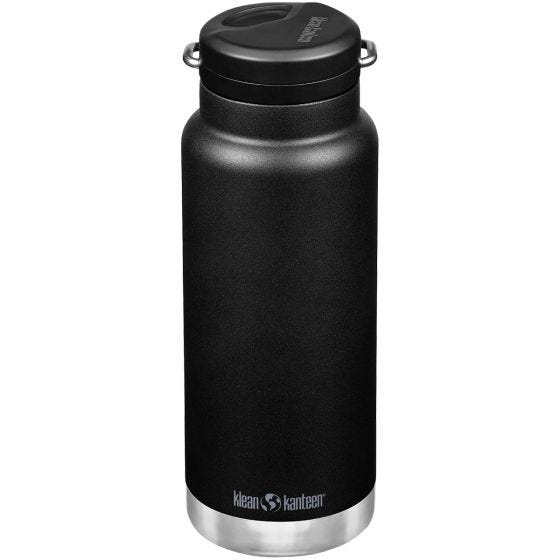 Klean Kanteen TKWide 946ml Insulated Bottle Twist Cap w/Straw Black