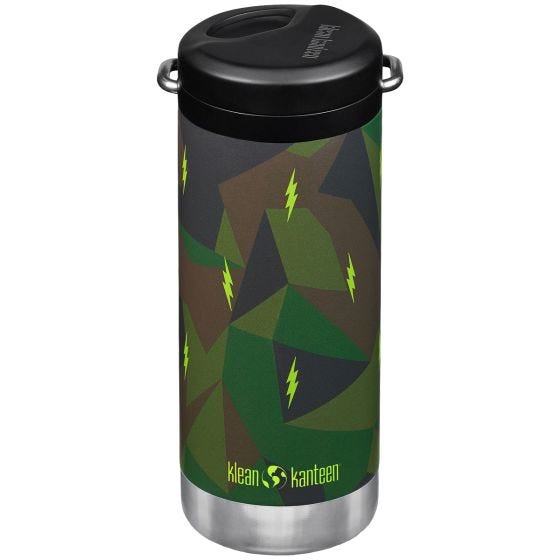 Klean Kanteen TKWide 355ml Insulated Bottle Twist Cap w/Straw Electric Camo