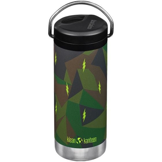 Klean Kanteen TKWide 355ml Insulated Bottle Twist Cap w/Straw Electric Camo