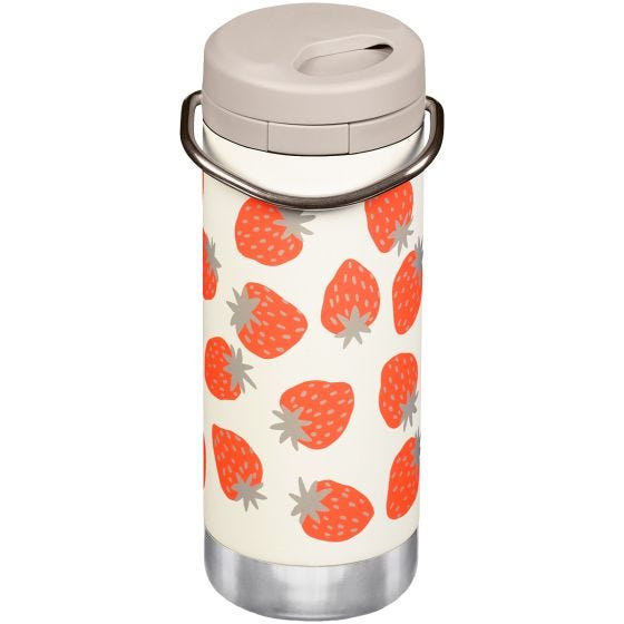 Klean Kanteen TKWide 355ml Insulated Bottle Twist Cap w/Straw Strawberries