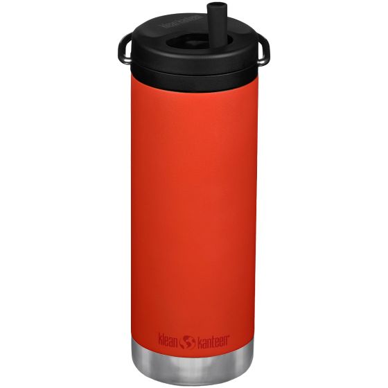 Klean Kanteen TKWide 473ml Insulated Bottle Twist Cap w/Straw Tiger Lilly