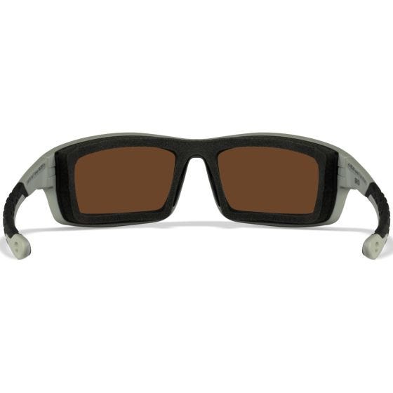 Wiley X WX Grid Glasses - Captivate Polarized Green Mirror Lenses / Matte Cool Grey Frame