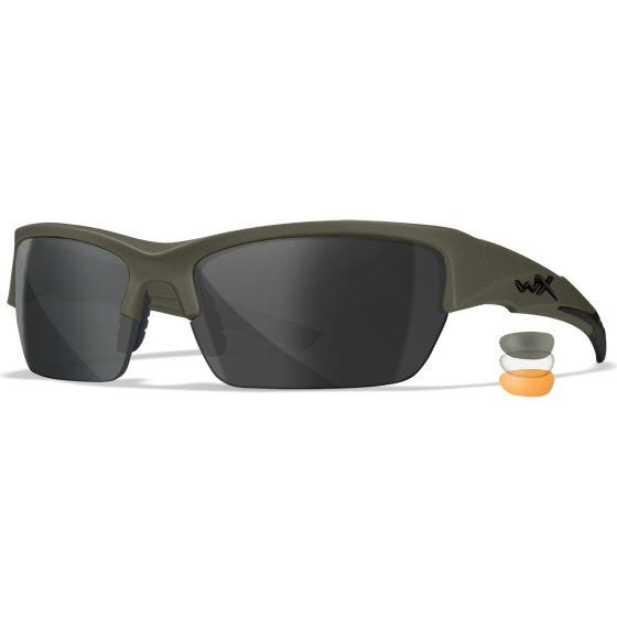 Wiley X WX Valor 2.5 Glasses Clear + Grey + Light Rust Lens / OD Green Frame