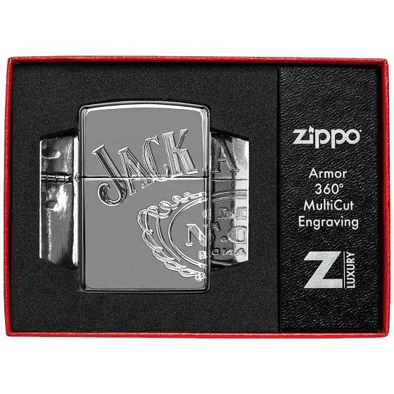 Zippo Jack Daniel's Armor Lighter Black Ice