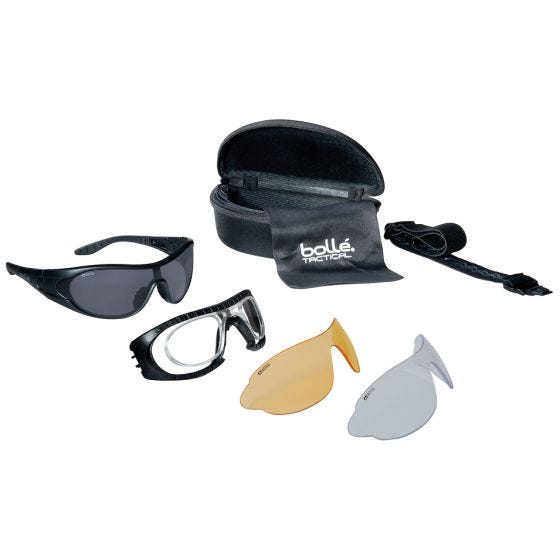 Bolle Raider Ballistic Spectacles - Clear + Smoke + Yellow Lens / Black Frame