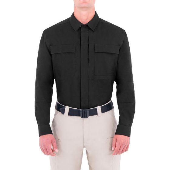 First Tactical Men's Tactix Long Sleeve BDU Shirt Black