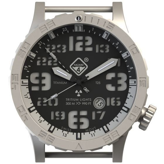 Hazard 4 Heavy Water Diver Titanium Tritium Watch Blacktie White GMT Green/Yellow