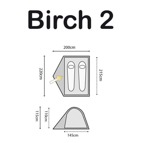 Highlander Birch 2 Tent Rumba Red/Tango Red