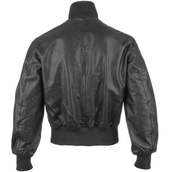 Mil-Tec German Army Leather Flight Jacket Black