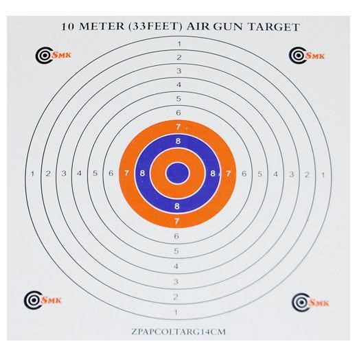 SMK Colour Centre 14cm Paper Targets (100 Pack)