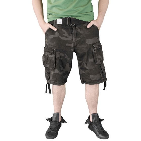 Surplus Division Shorts Black Camo