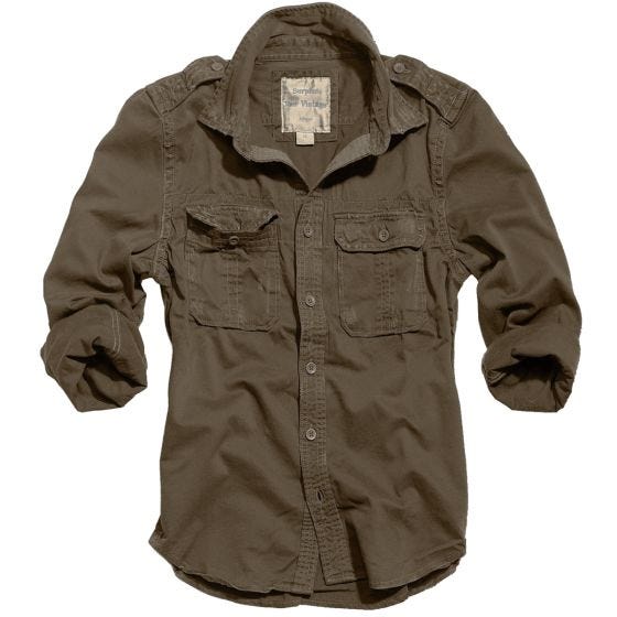 Surplus Raw Vintage Long Sleeve Shirt Brown