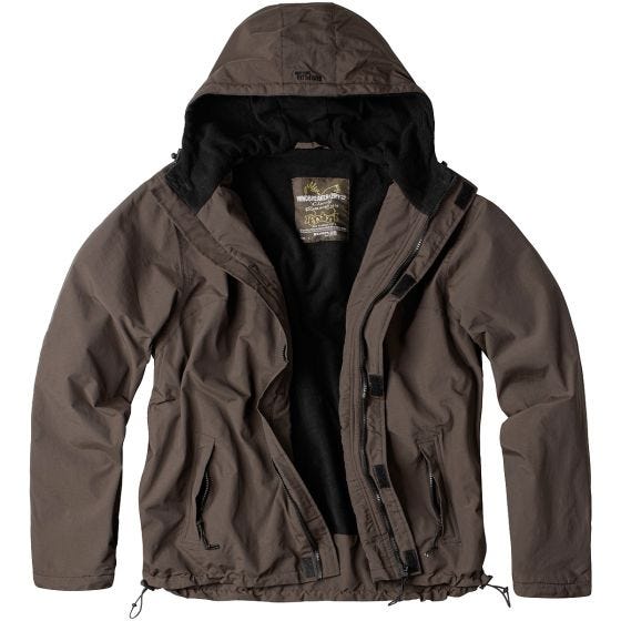 Surplus Windbreaker with Zipper Brown