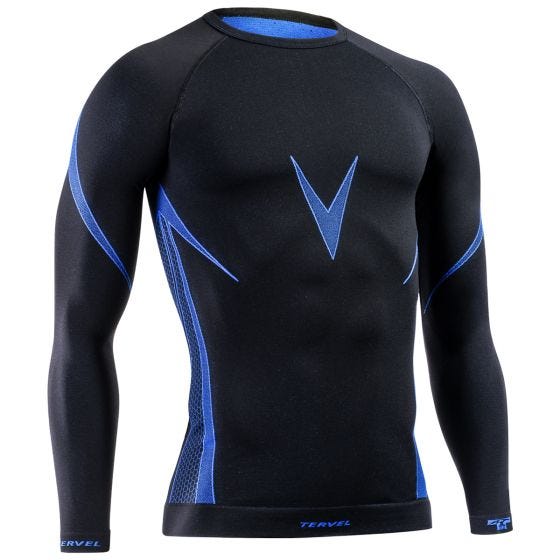 Tervel Optiline Shirt Long Sleeve Black/Blue